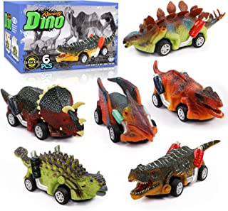 Hot Bee Dinosaur Toys for Kids, Dinosaur Pull Back Cars for Toddler, Toys for 2 3 4 5 6 Year Old Boys, Christmas Birthday for 2 Year Old Boys(6 pcs)