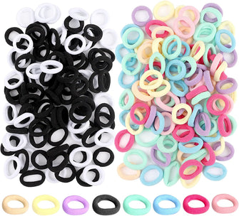 200 Pcs Candy Color Hair Bands, Small Elastics Hair Bobbles Hair Ties Stretch Strong Hairbands Colorful Seamless Ponytail Holders for Girls Kids