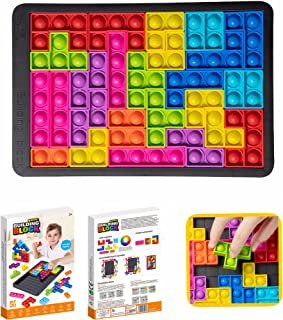 FUFUFA - Pop Tetris - Jigsaw With tray - Puzzle And Game - Fidget Board Game - Sensory Toys For Autism (Tetris Puzzle)