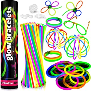 Premium UK Quality Bulk Glow Sticks for Kids Adults 205 Pcs Party Pack with Eye Glasses kit. Make Glowsticks Bracelets Necklaces Halos Balls Glasses Perfect for Children and Adults - The Glowhouse UK
