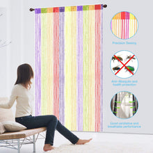 AIZESI String Door Curtain Fly Insect Bug Screen String for Doorways Divider or Window Curtain Panel 39"x78.5"(Rainbow)