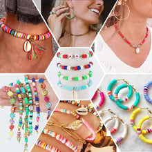 9600Pcs Clay Beads Bracelet Making Kit, 48 colors 3 Boxes Flat Round Polymer Clay Beads Spacer Heishi Beads with Smiley Face Beads Pendants Charm Kit for DIY Jewelry Making Bracelets Necklace Earrings