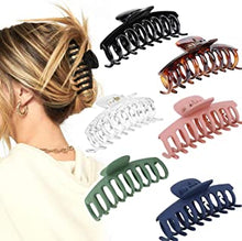 Hair Claw Clips for Thick Hair, 【6 PCS】 4.3’’ Plastic Nonslip Jumbo Hair Clips Strong Hold Hair Jaw Clips Big Hair Clips French Design Hair Styling Accessories for Women Girls