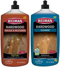 Weiman Hardwood Floor Cleaner and Polish Restorer Combo - 2 Pack - High-Traffic Hardwood Floor, Natural Shine, Removes Scratches, Leaves Protective Layer