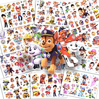 AOMIG Temporary Tattoo for Kids, 12 Sheets Kid Temporary Tattoos Sticker, Waterproof Dog Patrol Stickers Fake Tattoo, Childrens Cartoon Tattoo Stickers for Boys Girls Birthday Gift Party Bag Filler