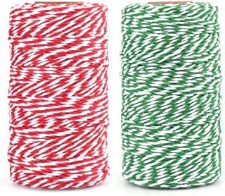 200M Red and Green String Twine, Craft Cotton Thread Durable Twine Perfect for Baking, Butchers, DIY Crafts and Handmade Arts