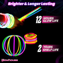 The Glowhouse UK Premium Glow Sticks for Kids Adults Bulk 205 Pcs Party Pack inc Glow Glasses kit and Connectors for Bracelets and Necklaces. Mixed Bright Long Lasting Glowsticks UK