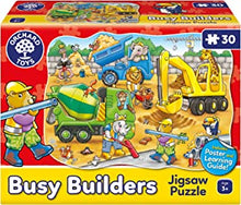 Orchard Toys Busy Builders Jigsaw Puzzle, 30 Piece Shaped Educational Jigsaw Puzzle For Kids, Toddlers, Ages 3+, Develops Hand-Eye Coordination