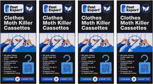 Pest Expert Clothes Moth Killer Cassettes (Pack of 8) Wardrobe Moth Protection & Prevention - New to Market Advanced Odourless Formulation - 4 x Twin Pack