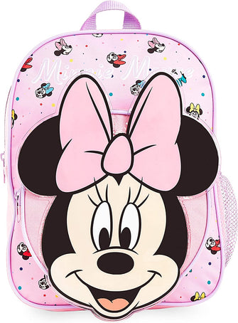 Disney Travel Backpack for Kids and Toddlers Minnie Mouse Marie Girls Backpack with Water Bottle Pocket Nursery Preschool School Bag Holiday Travel Accessories Cute Girls Gifts