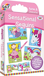 Galt Toys, Sensational Sequins Fairies and Unicorns, Craft Kit for Kids, Ages 6 Years Plus