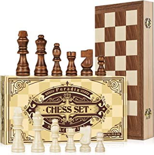 Peradix Chess Set Wooden Chess Board 38x38cm | 3" King Height Chess Piece | Handmade Toys & Games for Adults and Kids Educational Toy Sets