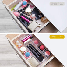 14 PCS Clear Plastic Drawer Organisers Tray for Makeup, Kitchen Utensils, Jewelries and Gadgets