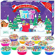 PANSHAN Fidget Advent Calendar 2022 Crystal Slime Christmas Countdown Calendar Toys Holiday Set 24 Days Xmas Surprise Gift Toys for Kids Girls Boys Ages 3 4 5 6 7 8 9+