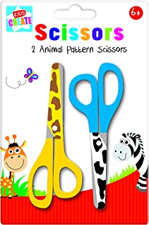 Kids Create - Children's Safety Scissors - Animal Print Arts & Crafts Scissor Set - Premium Quality - Perfect for School, Office or Home - For Arts and Crafts - Fun Activities for Kids