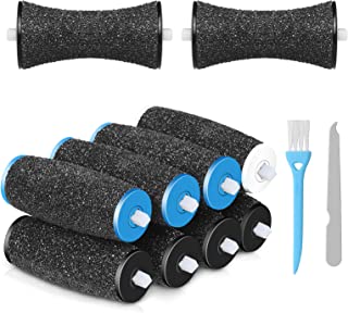 【10 Pack】Electric Foot File Refills Roller for Velvet Smooth, 2 Shapes & 3 Types of Roughness Replacement Rollers, Pedicure Hard Skin Remover