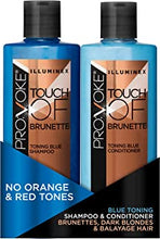 PROVOKE Blue Toning Sulphate-Free Shampoo and Conditioner Duo 200ml, Pack No Red & Orange Brassy Tones For Brunettes, Warm Blondes, Highlighted & Balayage Hair