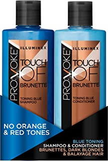 PROVOKE Blue Toning Sulphate-Free Shampoo and Conditioner Duo 200ml, Pack No Red & Orange Brassy Tones For Brunettes, Warm Blondes, Highlighted & Balayage Hair