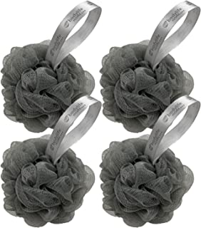 Bodylife Home Body Buffer, Puff, Exfoliating Bath & Shower Body Pouf, Scrunchie, Body Scrubber Grey 60g 4 Pack