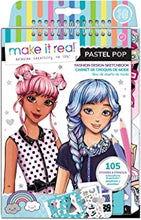 Make It Real – Fashion Design Sketchbook: Pastel Pop. Inspirational Fashion Design Coloring Book for Girls. Includes Sketchbook, Stencils, Puffy Stickers, Foil Stickers, and Fashion Design Guide