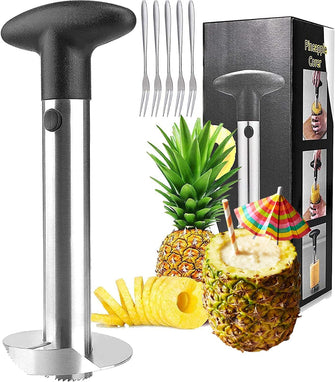 Pineapple Corer Peeler Cutter, [Upgraded, Reinforced] [Thicker Sharp Blade] Stainless Steel, Easy Clean, BPA Free Anti-Slip Handle Pineapple Cutter Slicer Tool Core Remover for Kitchen Fruit Rings