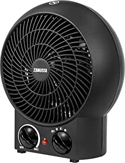 Zanussi ZFH1001B 2000W Portable Upright Fan Heater, Two Heat Settings, Overheat Protection, Lightweight (1kg), 1 Year Guarantee - Black