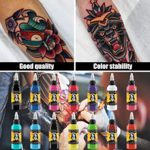 Tattoo Ink Set of 14 Professional Tattoo Ink - 30ml/Bottle Full Colour Pure Pigment Ink with 10pcs Scar Repair Cream for Micro Sculpture, Makeup, Beauty, Body Painting, and Art