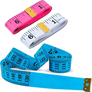 Oakiya Double Sided Tape Measure Body Pack of 3, 60inch/150cm - Premium FiberGlass Tape for Body Measurements - Accurate Horizontal and Vertical Measurements