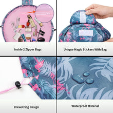 Vavabox Lazy Drawstring Make up Bag Portable Large Travel Cosmetic Bag Pouch Travel Makeup Pouch Storage Organiser for Women Girl (Flamingo)