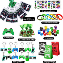 102pcs Gaming Party Bag Fillers Gamer Party Favours with Gaming Keychain Silicone Bracelet Video Game Stamps Party Bags VIP Pass Tickets Gaming Party Supplies Pinata Goodie Bag Fillers for Kids Boys