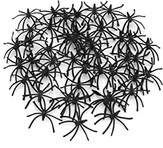 KIBDSNG 100PCS Black Plastic Scary Spiders Realistic Fake Spiders Halloween Party Joke Supplies for Prank Props, Halloween Party Decorations