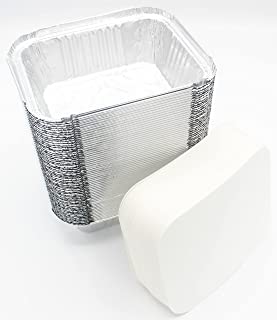 30 X DISPOSABLE ALUMINIUM FOIL CONTAINERS PLUS 30 X LIDS - SIZE: 140 x 115 x 40mm - PERFECT FOR HOME AND TAKEAWAY - GREAT MEAL PREP - IDEAL FOR PARTY, PICNIC, BAKING & STORAGE