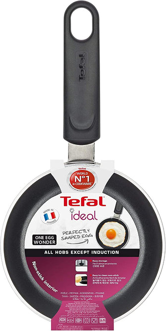 Tefal Ideal Mini One Egg Wonder Non-Stick Frying Pan, 12 cm, Non Induction, Black,package may vary