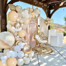 Balloon Arch Kit - 122 Pcs Beige Sand White Balloons - Easy to Assemble Beach White Balloon Arch with Accessories - Champagne Gold Balloon Birthday Decorations and Wedding Kids Shower Party Balloons.