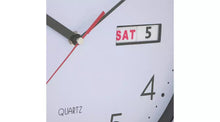 Day and Date Wall Clock - Silver