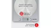 Salter Electronic Kitchen Scale with Steel Platform- Silver