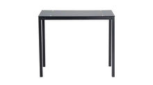 Lido Glass Bar Table & 2 Black Chairs