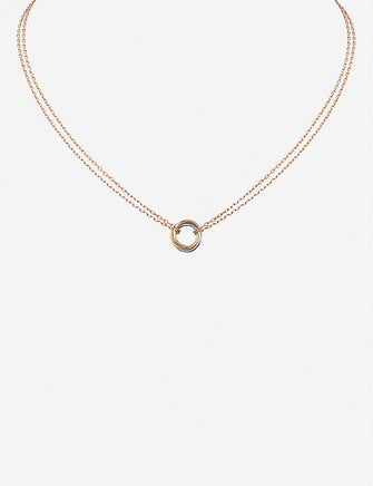 Trinity 18ct rose, yellow and white-gold necklace