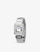 CRW4TA0009 Tank Francaise stainless-steel and 0.49 ct diamond quartz watch