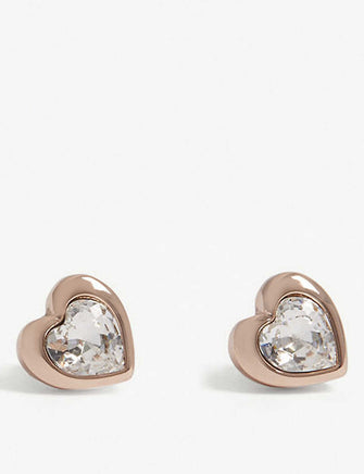 Han crystal heart stud earrings
