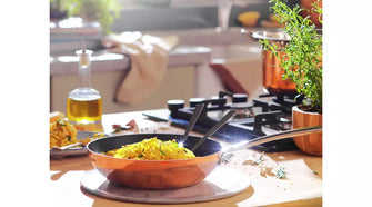 Home 24cm Copper Triply Frying Pan