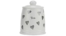 Set of 3 Hearts Storage Jars - Grey