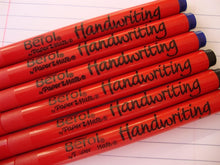 Berol Handwriting Pens 6 Pack MIXED (3 x Blue + 3 x Black)