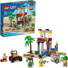 LEGO 60328 City Beach Lifeguard Station Set with ATV Toy Car, Ice Cream Cart, 4 Minifigures and Road Plate, Gift Idea for Girls & Boys age 5 plus