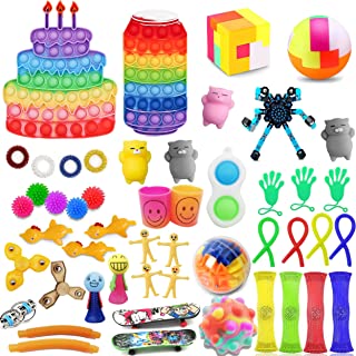 Fidget Toys 50 Pack,Fidget Toys Pack of 50,Fidget Packs Sets for Girls Boy,Sensory Toys Pack 50 For Autism to Relieve Stress,Fidget Pack for Birthday Party Gifts, Fun Fidget Toy Set Classroom Reward