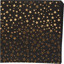 Neviti 773468 Glitz and Glamour Paper Napkins, Black/Gold