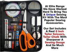 Elite Range Professional Sewing Kit XXL Portable Sewing Accessories Bag Includes Tailor Scissors, 36 Threads, 30 Needles and Many More Supplies for Travel, Home, Beginners, Emergency, Adults and Kids