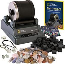 National Geographic Hobby Rock Tumbler Kit - Rock Polisher for Kids & Adults, Durable Noise-Reduced Barrel, Rocks, Grit & New GemFoam for a Shiny Finish, Cool Toys, Great STEM Hobby Kit