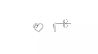 Amelia Grace Silver Coloured Open Heart Earrings