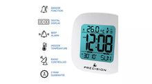 Precision Radio Controlled Digital Alarm Clock - White